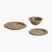 Zestaw Naczyń 12-częściowy Z New Bone China Rylvane Moka Brown - Sklum
