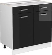 Szafka dolna do kuchni czarny wysoki połysk 80x46x81.6 r-line