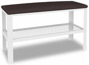 Wąski puf z metalowym stelażem do przedpokoju biały + wenge W3-H94