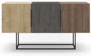 Brązowa niska komoda w dekorze dębu 150x80 cm Titan – Marckeric