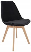 Czarne welurowe krzesło na drewnianych nóżkach B2-S07