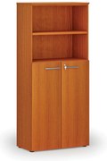Szafa biurowa kombinowana PRIMO WOOD, drzwi na 3 poziomach, 800 x 420 x 1781 mm, wiśnia