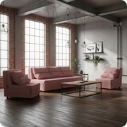 Zestaw KIMO funkcja spania sofa fotele Family Meble c. róż Twisster sztruks