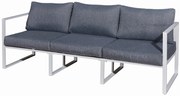Biała sofa trzyosobowa 204cm aluminiowa na taras
