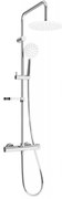 Mexen KX67 zestaw prysznicowy natynkowy z deszczownicą i baterią termostatyczną, chrom/biały - 771506791-00