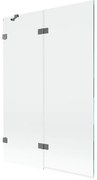 Mexen Lunar parawan nawannowy 2-skrzydłowy lewy 120 x 150 cm, transparent, gun metal - 897-120-100-95-00-L