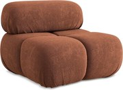 Fotel - z tkaniny szenilowej - terakota - LOKUA