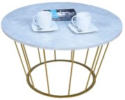 Okrągły stolik kawowy ze złotym stelażem beton S0-T58