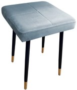 Taboret SQUARE 2 BL VELVET szary ATOS