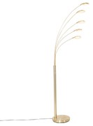 Designerska lampa podłogowa mosiądz w tym LED 5-świateł - Sixties Trento