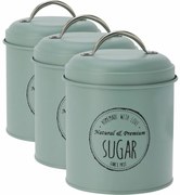 Excellent Houseware Zestaw pojemników blaszanych do żywności 11 x 16 cm, 3 szt., zielony, S