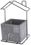 Betonowa osłonka na doniczkę House szarz, 14,5 x 20 x 12 cm