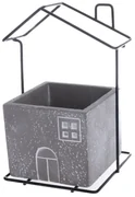 Betonowa osłonka na doniczkę House szarz, 14,5 x 20 x 12 cm