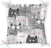 Poduszka na krzesło Minimalist Cushion Covers Gray Cats, 40x40 cm