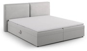 Jasnoszare łóżko boxspring ze schowkiem 180x200 cm Arendal – Cosmopolitan Design