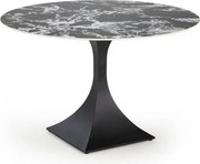 Stół okrągły MANUEL 120x120 czarny marmur/czarny HALMAR