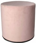 Jasnoróżowa okrągła tapicerowana welurem pufa C9-W34