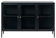 Czarna metalowa witryna 132x85 cm Carmel – Unique Furniture