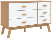 Klasyczna sosnowa komoda na nóżkach brązowy + biały W3-T30