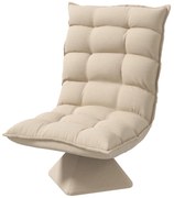 HOMCOM Relaksacyjny Fotel Czytelniczy, Obrotowy, W Wyglądzie Lnu, 62 x 70 x 95 cm, Kolor Beżowy