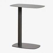 Prostokątny Stolik Pomocniczy Do Ogrodu 40x25 Cm Ze Stali Nierdzewnej Odelia Szary Granit & ↑50 Cm - Sklum