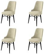 Zestaw krzeseł do jadalni Pare Cream and Black, 4 szt., 4 szt.