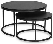 Zestaw czarnych okrągłych stolików kawowych G6-T48