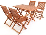 Zestaw wypoczynkowy SYDNEY, 5-częściowy, naturalne drewno Casaria