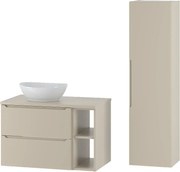 Kaszmirowy Zestaw do Łazienki 80cm Szafka Regał Blat Umywalka Słupek Etna