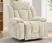 Regulowane elektryczne fotel masujący 95x94x107cm - Funkcje masażu i grzania - Boczne kieszenie - Uchwyt na kubek i porty USB - Beżowy