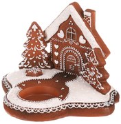 Świecznik Piernikowy domek, żywica, 11 cm