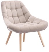 Fotel z beżowego weluru LUOSTO