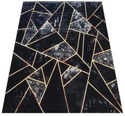 Czarny dywan z geometrycznymi wzorami Z0-P16