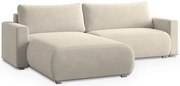 Kremowa, rozkładana, narożna sofa MONORA, dwustronna