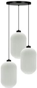 Lampa wisząca z trzema ryflowanymi białymi kloszami W0-L24