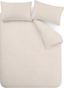 Beżowa pościel dwuosobowa 3-częściowa 230x220 cm Epping Textured Stripe – Catherine Lansfield