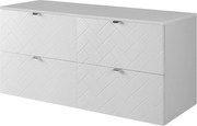 Meble łazienkowe, Biały Mat, 120 x 57 x 46 cm, uchwyty srebrne