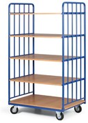 Wózek z półkami, 5 półek, 2 boki z wyściółką, nośność 200 kg