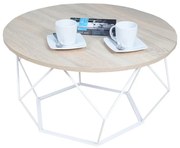 Stolik kawowy z białym stelażem dąb sonoma K0-B40