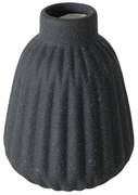 Wazon ceramiczny w prążki ESKO, czarny mat