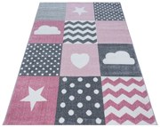 Dywan dziecięcy Kids Kwadraty różowy 80 cm x 150 cm
