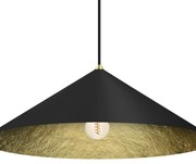 Lampa wisząca Fuji Ø70cm 1xE27, czarna, złota, pojedyncza, jeden klosz