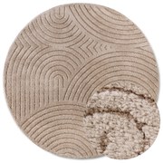 Szarobrązowy okrągły dywan ø 200 cm Panglao New York Taupe – Elle Decoration