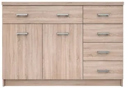 Komoda Z Szafką I 5 Szufladami 120 Cm Dąb Sonoma Nidan 2X