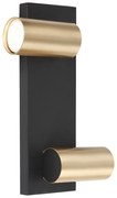 GENESIS WALL BLACK GOLD 2xGU10, czarna, złota, podwójna