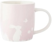 Altom Porcelanowy kubek Zając z motylem, 360 ml,różowy