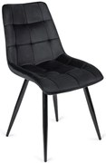 Czarne tapicerowane pikowane krzesło S9-H85
