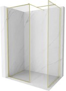 Mexen Kioto-XF ścianka prysznicowa Walk-in z ramką 90 x 80 cm, transparent 10 mm, złota szczotkowana - 800-090-202-04-55-080-XF