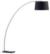 Czarna/w kolorze złota lampa stojąca z tekstylnym kloszem (wysokość 210 cm) Juhe – Kave Home