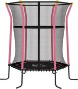 HOMCOM Trampolina dziecięca, Ø163,5 cm, z siatką bezpieczeństwa, wyściełana, Stal, do 50 kg